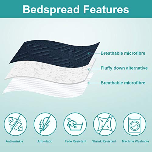 Hansleep Quilt Set Lightweight Bed Decor Coverlet Set Comforter Bedding Cover Bedspread for All Season Use (Square, Twin 68x90inch)