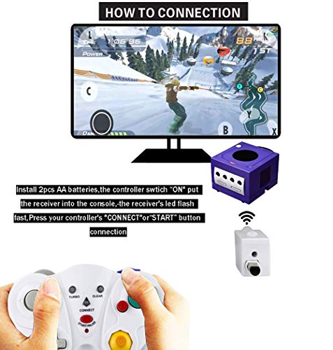 image for VTone Wireless Gamecube Controller, 2 Pieces 2.4G Wireless Classic Gam