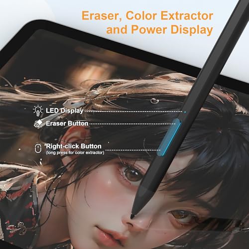 Microsoft Surface Pen für Surface Pro 11/10/9/8/7/6/5/4/3/X, Surface Go 4/3/2/Go/Book/Laptop/Studio, Surface Stylus Stift mit 2-in-1 Taste & USB C Schnellladung & 4096 Druckempfindlichkeit