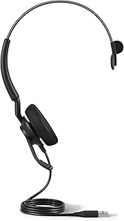 Jabra Engage 40 Wired Mono Headset with Inline Call Control - Noise-Cancelling 2-Mic Technology, Ultra-Lightweight Design and USB-A Cable - MS Teams Certified, Works with All Other Platforms - Black