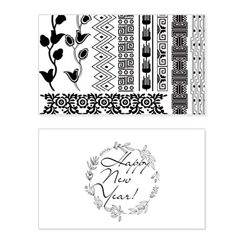 Tarjeta conmemorativa de Año Nuevo con diseño premium de flores de Egipto Antiguo