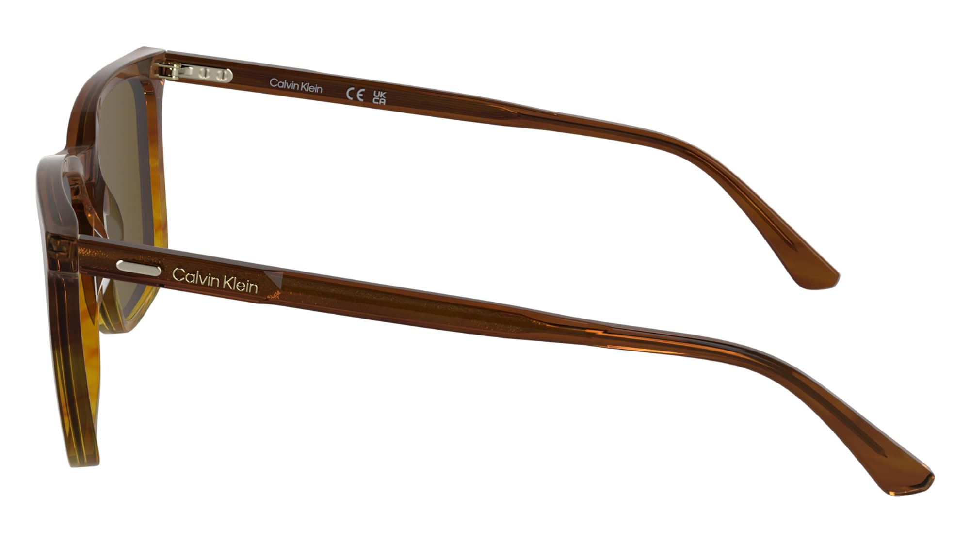 Calvin Klein Men's Sunglasses CK25507S - Striped Brown with Solid Brown Lens