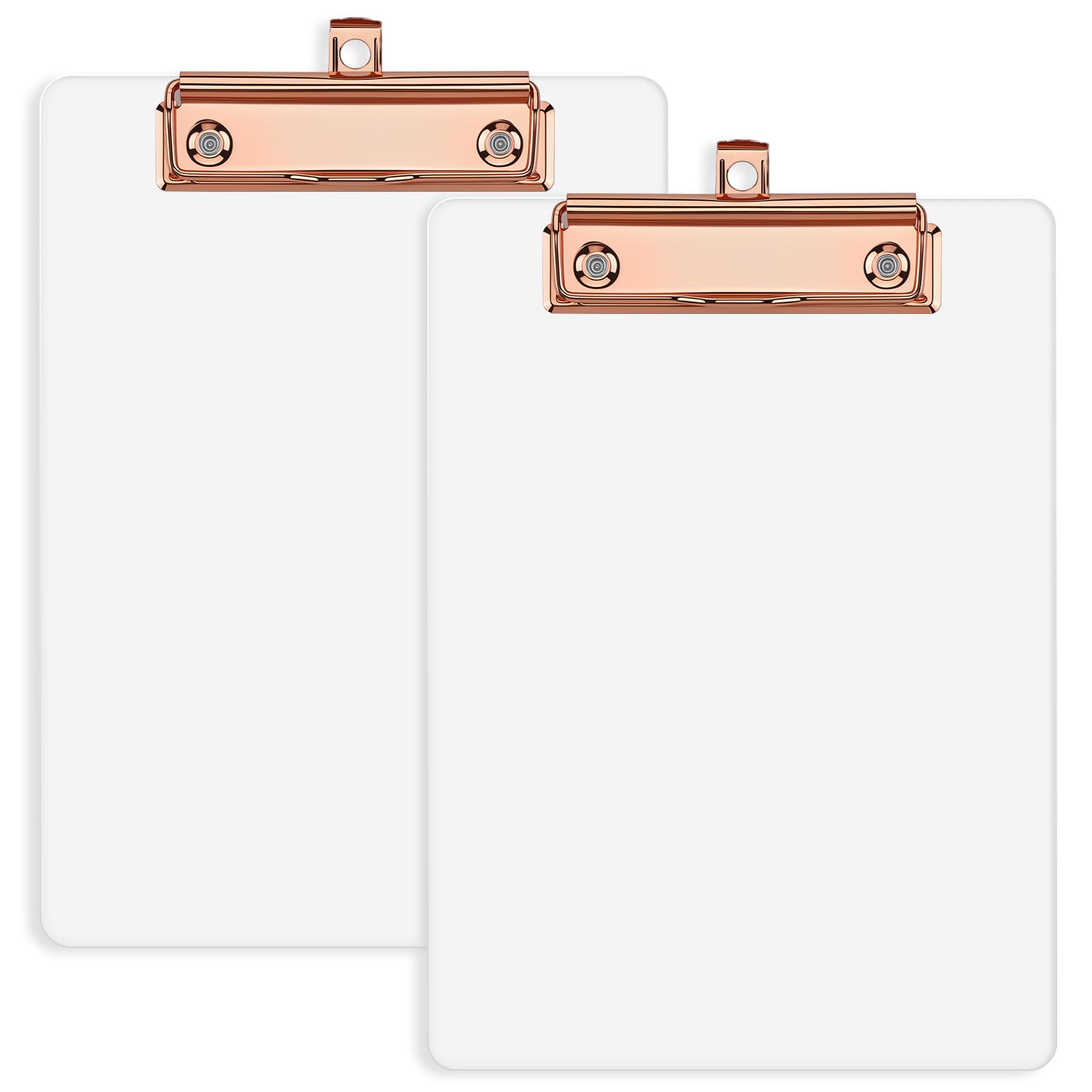 6.2x8.6in Acrylic Clip Boards with Low Profile Clip for A5 Sheets, 3mm Thick 2 Pcs Clear Waterproof Clipboards Versatile Use, Portable Office School Smooth Writing Accessory for Teacher Workers