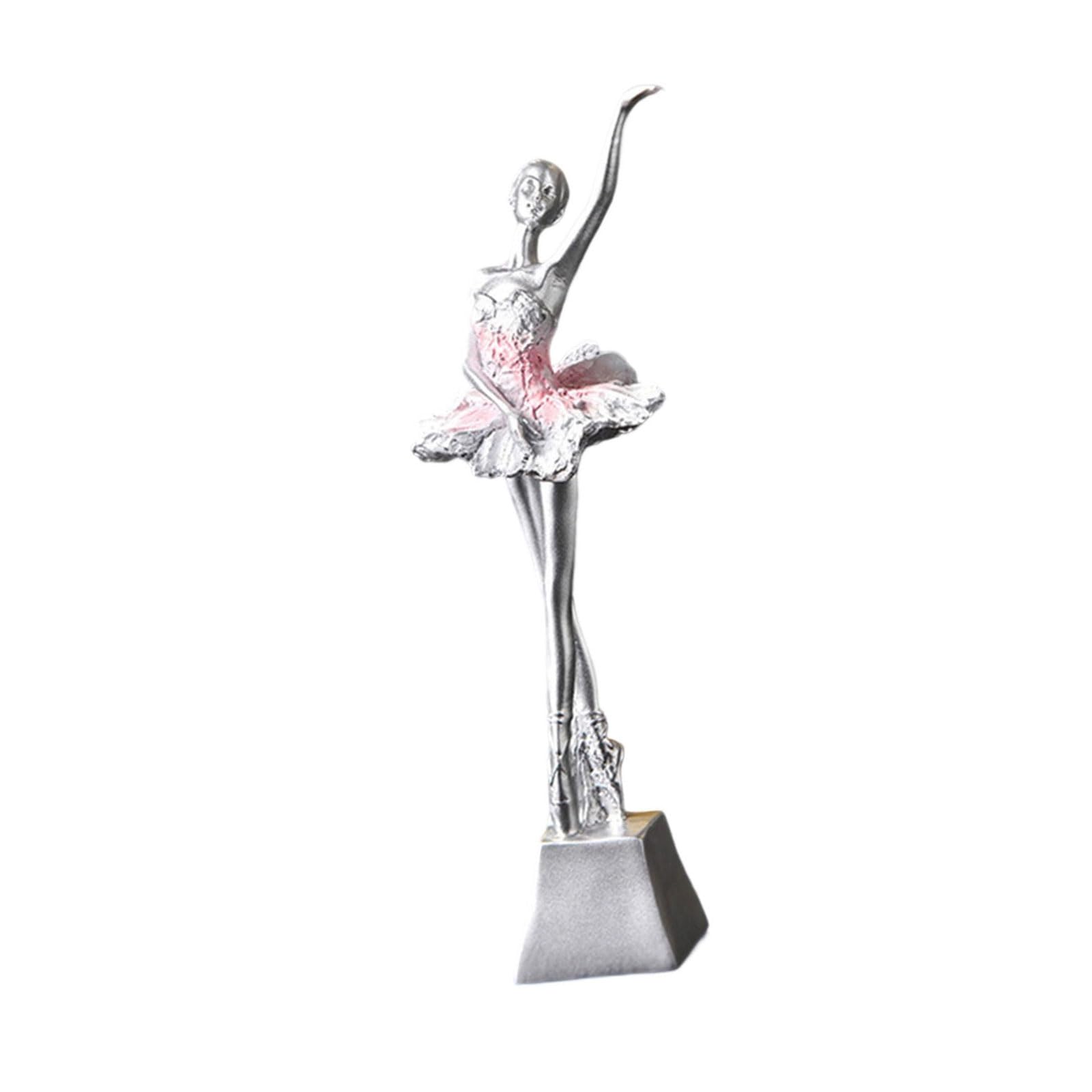 ZBIianxer Ballet Dancer Statue Resin Dancer Figurines Decoration Piece for Shelf Desktop Resin Modern Ballet Decoration
