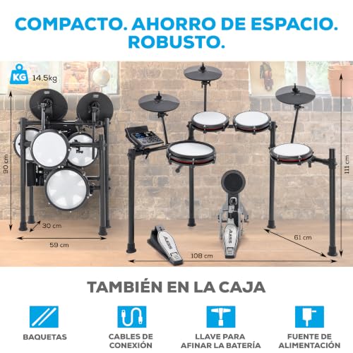 Miniatura 7 de Alesis Nitro Max Kit Batería Electrónica Con Parches Silenciosos De Malla, Caja De Doble Zona De 10 , Bluetooth, 440 Sonidos Auténticos, Lecciones Drumeo, Usb Midi, Pedal De Bombo