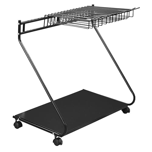 ビーワーススタイル スラックスハンガー キャスター付き 省スペース ホワイト ブラック (ブラック天板つき)