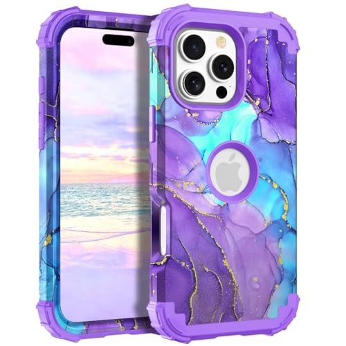 Hocase Heavy Duty Case for iPhone 16 Pro 6.3"", When Purple Meets Blue