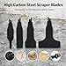 Tile Grout Cleaner Scraper Blades for Reciprocating Saw, 4 Pack High-Carbon Steel Black Blades 10mm 30mm 50mm 100mm for Adhesive and Grout Removal Surface Cleaning Tool