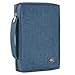 Canvas Bible Cover With Fish Symbol Appliqué, Navy Blue, Medium