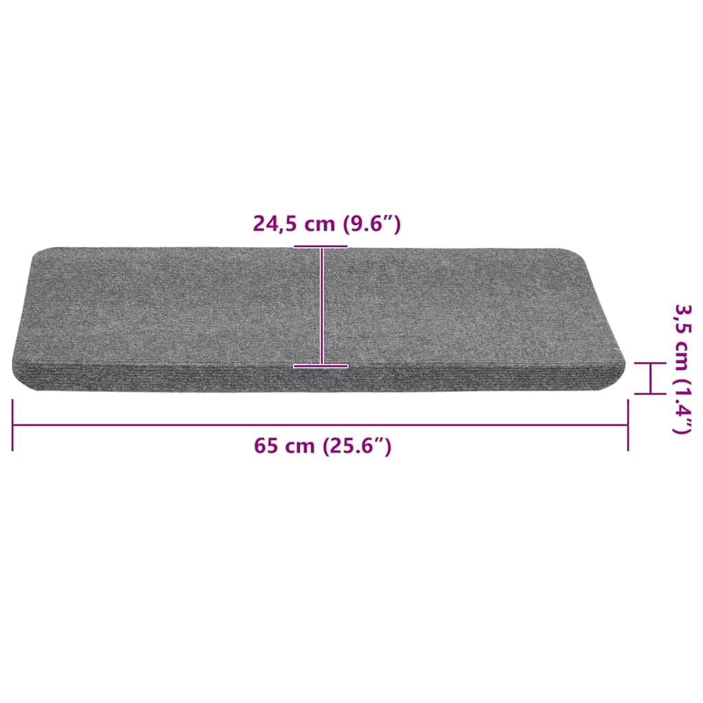 Maty na schody, samoprzylepne, 30 sztuk, szare, 65 x 24,5 x 3,5 cm, filcowe igłowane, antypoślizgowe, ochrona schodów, do korytarza, domu, mieszkania, do remontu, salonu