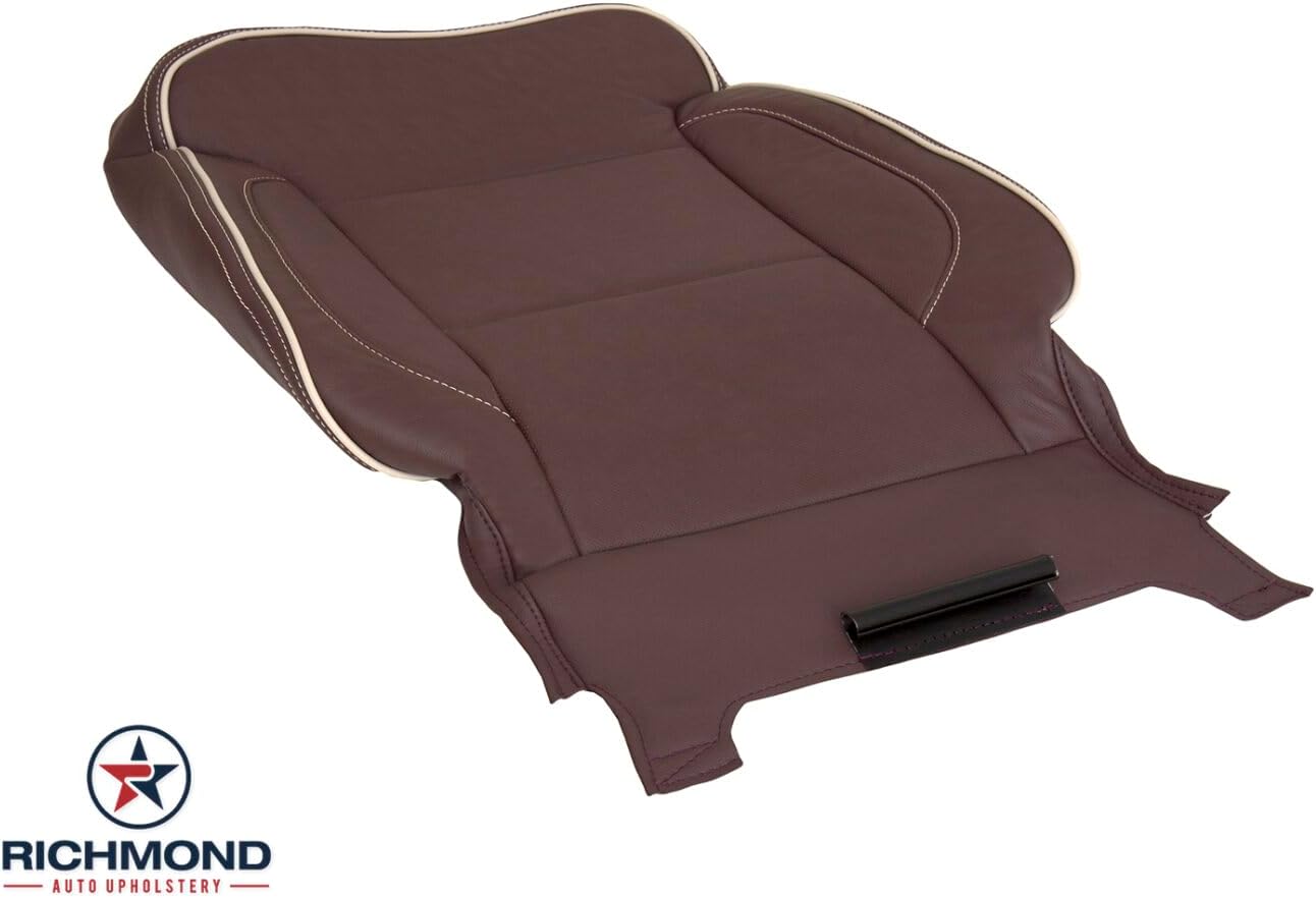 Richmond Auto Upholstery - Driver Side Lean Back Compatible with 2014-2015 Chevy Silverado 1500 2500HD 3500HD High Country, Replacement Perforated Leather Seat Cover, Brown
