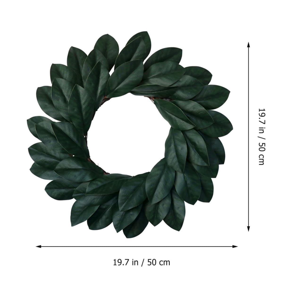 CANIGHT Künstlicher Rattan Magnolienblättern Kunststoff Türkranz aus Naturgetreuer Handgefertigt Realistisch als Fotorequisite und Festliche Wanddekoration