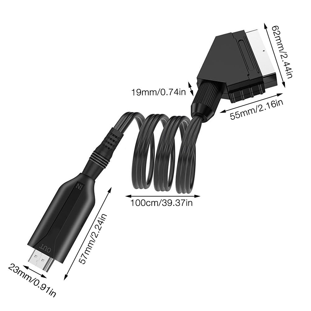 Adattatore Convertitore Da SCART A HDMI – Cavo Per Collegare Vecchi Dispositivi Alla TV Moderna