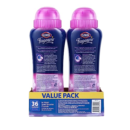 Image of Clorox Fraganzia Laundry Scent Booster Crystals, In-Wash Fragrance Beads for Fresh-Smelling Clothes & Linens, Safe for All Fabrics & Colors, Easy-Pour Bottle, Spring Scent, 18 Oz, 2 Pack