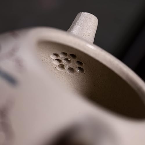 Miniatura 5 de Zisha - Tetera de 6.9 onzas, tetera china auténtica de arcilla Yixing hecha a mano con filtro, cafetera de té de hojas sueltas Kung Fu Zhoupan,