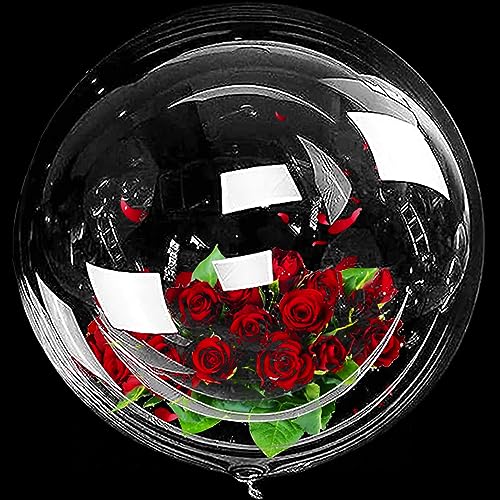 YOUYIKE 6 globos Bobo, globo grande transparente de burbujas de 36 pulgadas rellenable, globo grande XXL, globos redondos Bobo para bodas, cumpleaños, fiestas de bricolaje y decoraciones de carnaval