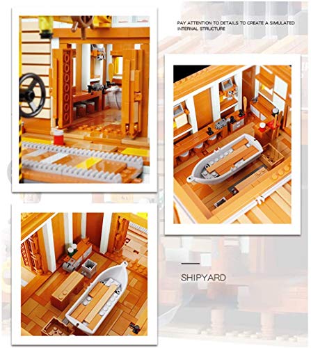LAKIOMZ Architektur Modellbaustein, Modular Angelboot Reparatur Shop Bausets mit Minifiguren, Bauset Kompatibel mit Lego… – Bild 5