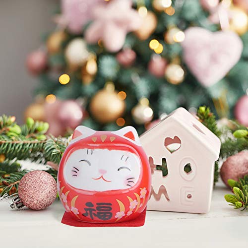 Aboofan 5Pcs Mini Daruma Japanese Ochoko Daruma Ceramics Daruma Fortune Doll Miniature Daruma Doll Statue For Table Desktop Car Interior Decor #TOP4