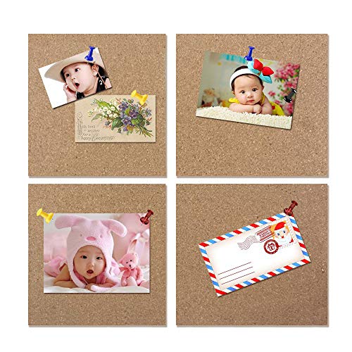 Cork Board Tiles 8x8" Bulletin Board 4PCS Frameless Mini Photo Walls Message Board