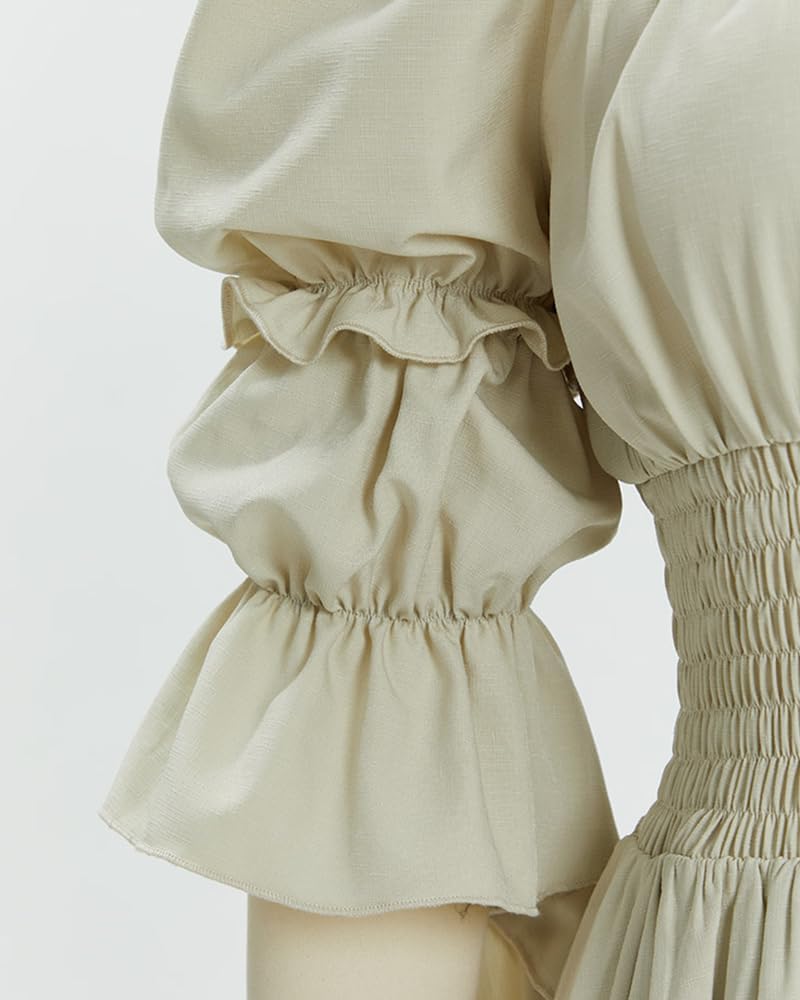 Women Renaissance Fairy Dress - Medieval Costume with Removable Sleeves