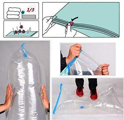 TMZ Pack of 10 Assorted Vacuum Bags 4x Small (50x70cm), 3x Medium (50x90cm), 2x Large (80x100cm), 1x Extra (100x130cm), Reusable for Storage Coats Clothes Towels Bedding Duvet Blanket Curtains