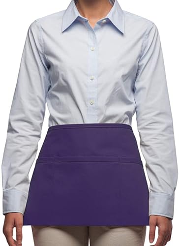 Unisex 3 Pocket Deluxe Waist Apron for Waiters, Waitresses, and Food Servers Made in the USA