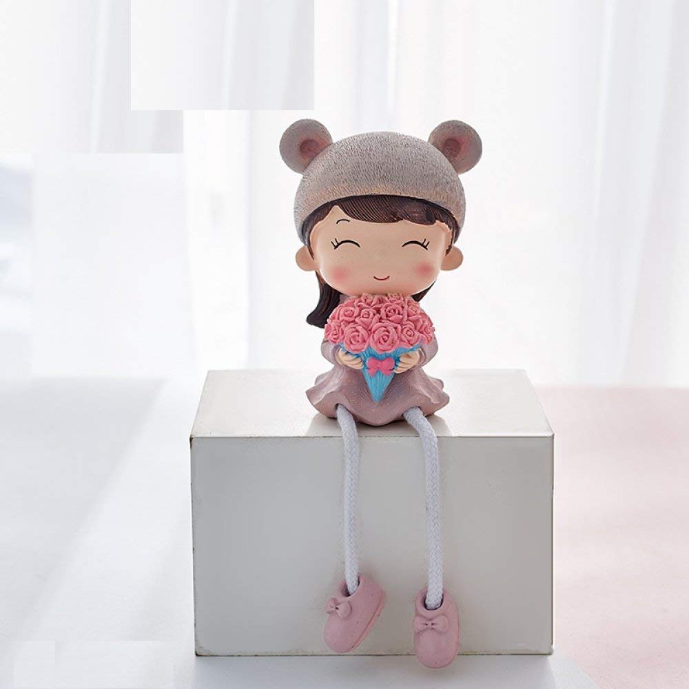 Cadeau art famille couple petite statue fille chaussures roses