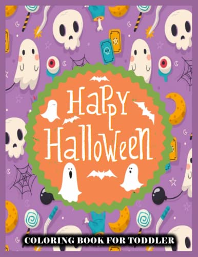 Paperback - Halloween Coloring Book,Happy Halloween Coloring Book For Toddler: Cute Spooky Big Pictures to Color Such as ... Pumpkins 🎃, Ghosts 👻, Bats ... Witches & Their Cute Cats, and many more...! image 2