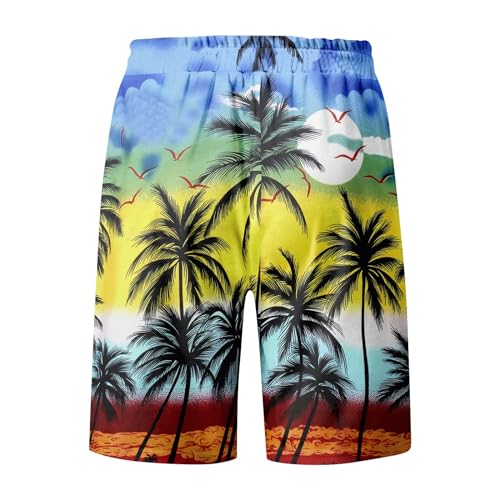 Men's Swim Trunks Hawaiian Quick Dry Swimming Bathing Suit with Pockets Stretch Beach Board Shorts3