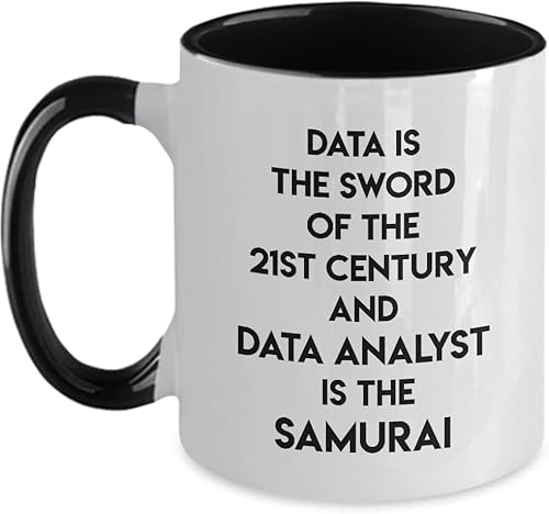Funny Swords Mug Data Is The Sword Of The 21st Century Gift For Men and Women Two Tone, 11oz, Black