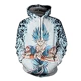 Designs Jungen Kapuzenpullover 3D Japanischer Anime-Druck Dragonball Pullover Dragonball Kakarotto Super Son Goku Cosplay Hoodie,7XL