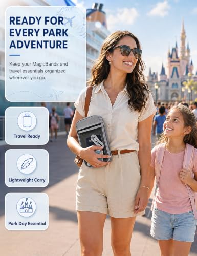 Soft Travel Case Compatible with MagicBand 1/2/Plus, Holds 5 Bands, Gray DROPS TO - image 7
