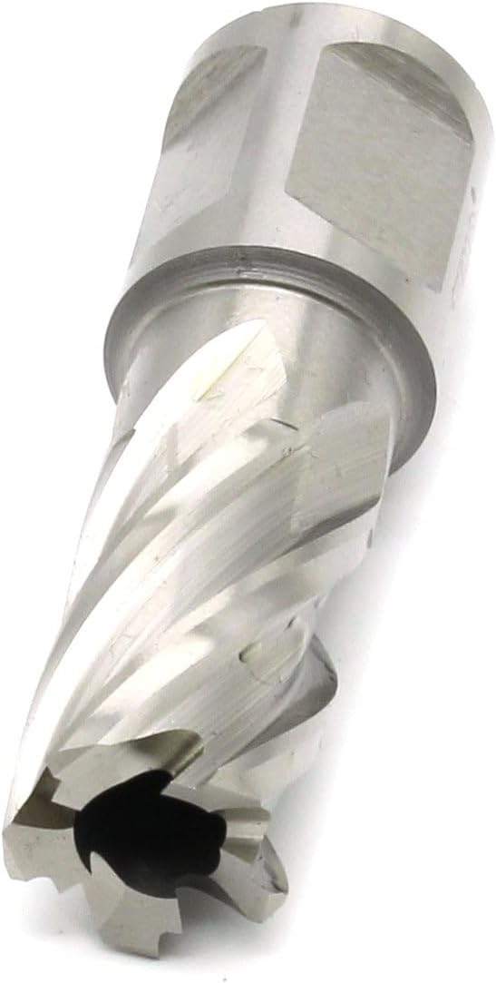 TMAX M2 Annular Cutter with Weldon Shank, Bright Finish, 5/8 Inch Cutting Diameter x 1 Inch Depth of Cut for Standard Drill Press, Drill Bit Cutter