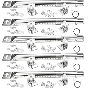 GFTIME 31cm bis 45cm Universal Brenner Ersatzteile für Landmann, Enders, Campingaz, Outback, Taino, Tepro, Proficook, Barbecook, Master Forge, Perfect Flame, Uniflame Lowes,Edelstahl Brenner 5 Pack