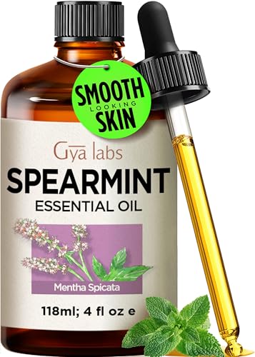 Image of 100% Pure Spearmint Essential Oil - 4 Fl Oz - Spearmint Oil for Hair, Skin, Diffuser, Aromatherapy & DIY Candle Making Scent