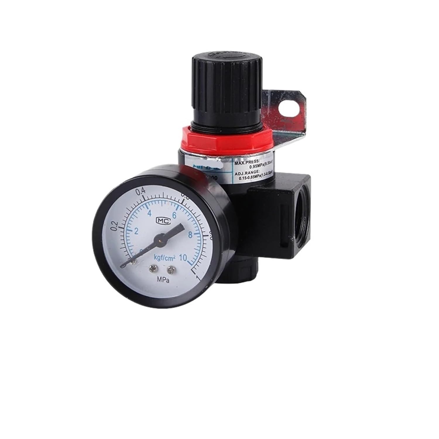 AR2000 G1/4 Mini Air Pressure Regulator Adjustable Pneumatic Pressure Reducing Valve with Pressure Gauge Suitable for Compressor AR1500 BR3000 BR4000 10bar(AR2000-6MM)