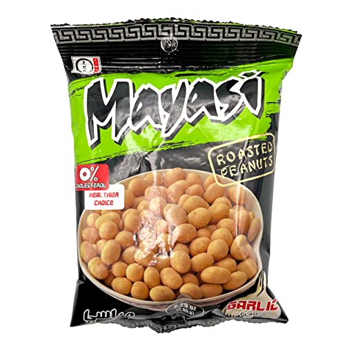 Mayasi Garlic Flavor Japanese Style Peanuts Cacahuate Estilo Japones 2.33 oz. Bag (30 Pack)