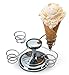 Chef'sChoice 838CH Ice Cream Four Cone Holder with Weighted Base and Rotating Arms is Perfect for Supporting and Maintaining the Shape of Freshly Made Cones, Silver