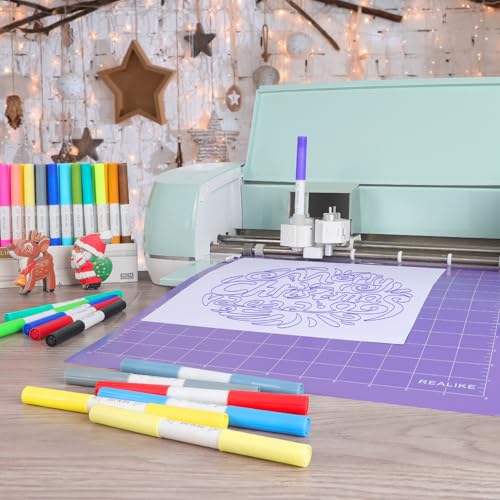 Image of REALIKE Dual Tip Pens Compatible with Cricut Maker 3 /Maker 4 /Maker /Explore 3 /4 /5 /Air 2 /Air, Dual Tip Marker Set of 36 Pack Fine Point Pen Writing Drawing Accessories for Machine (0.4 Tip & 1.0 Tip)