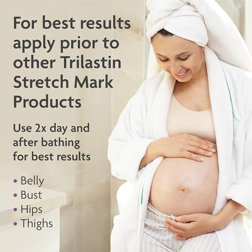TriLASTIN Stretch Mark Cream for Pregnancy - 5.5 oz Jar & 3 Oz Hydro-Thermal Accelerator Serum Bundle - Hyaluronic Acid Moisturizing Cream for Stretch Mark Prevention - Maternity Skin Care Essential