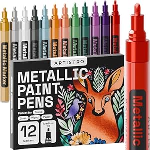 Artistro 12 Metallic-Farbstifte Acryl-Farbmarker