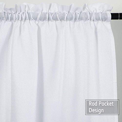 Tier Curtains,Waffle Weave Textured Short Curtains for Bathroom Waterproof Window Covering Kitchen Cafe Curtains - 30