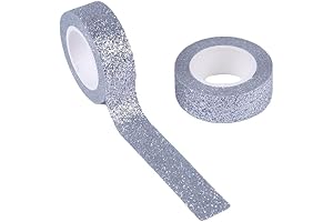 Super Tacky Tape for Glitter Paper: Elevate Your Crafting with Syntego Silver Glitter Washi