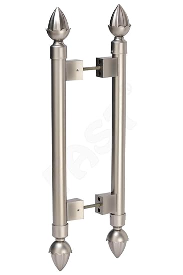 FAST GW04ZSA Silver Satin Finish Glass Door Pull Handle and Wooden Door Pull Handle for Main Door , Room Door , Lift Wooden Door . Pack of 1 Set (Hole to Hole: 300mm)