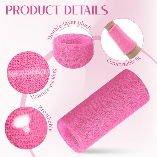 Image of WILLBOND 2 Pcs 6 Inch Wrist Sweatbands for Men and Women, Moisture Athletic Cotton Sweatband for Tennis, Basketball, Running