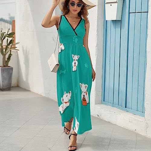 Robe à volants légère motif terrier écossais blanc pour affronter la chaleur avec style - 7
