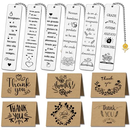6 Pezzi Segnalibro Maestra Insegnate, Regalo Maestre Fine Anno, Personalizzato