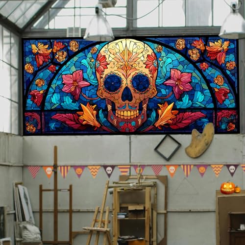 Vinilo Decorativo para Ventana Calavera de Cristal miniatura 7