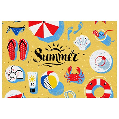 Set de table motif plage d'été pour protéger la table des plats chauds