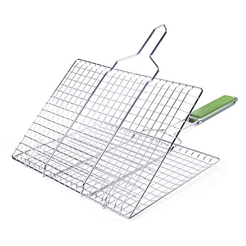Kavolet Cesta para Parrilla de Gran Capacidad con Resistente Al Calor para una Cómoda Experiencia de Asado, Adecuada Parrilla Gas, Carbón y Ahumador